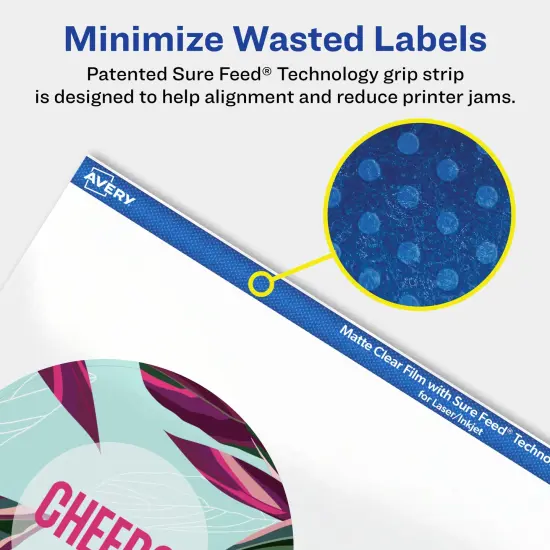 Avery Matte Clear Labels,3-1/2" diameter Round {4}