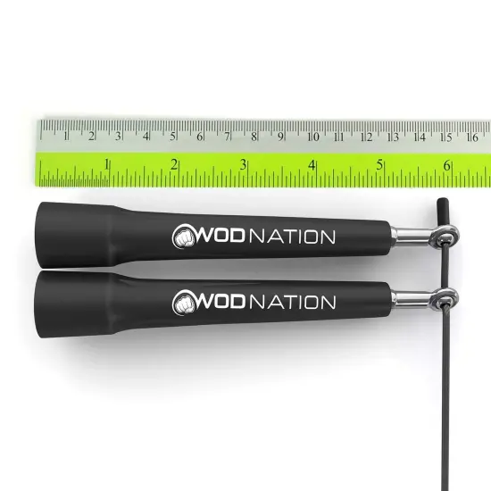 WOD Nation Adjustable Speed Jump Rope For Men, Women & Children - Blazing Fast Fitness Skipping Rope Perfect for Boxing, MMA, Endurance - Black {3}