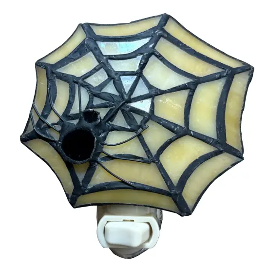 Spider Web Stained Glass Night Light - Tiffany Style - Perfect for Any Room {1}