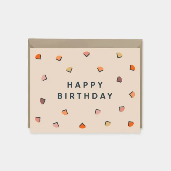 Terracotta Blush Deco Confetti Birthday Card {1}