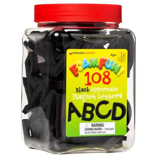 Foam Fun!&trade; Uppercase Black Magnetic Letters, 108 Pieces {1}