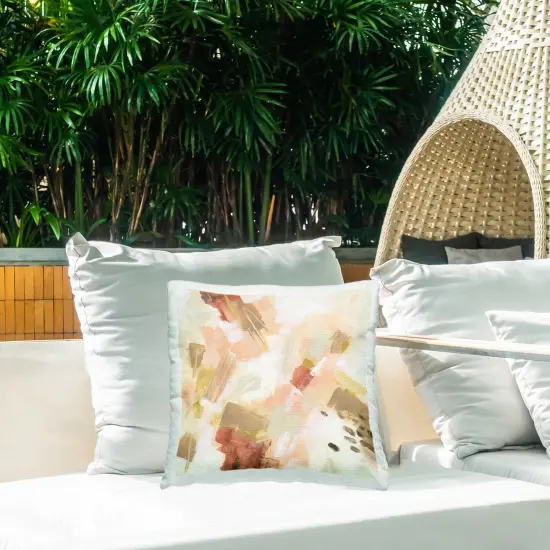 Pale Abstract with Speckles Outdoor Printed Pillow Design by June Erica Vess, 18 x 7 x 18 {2}