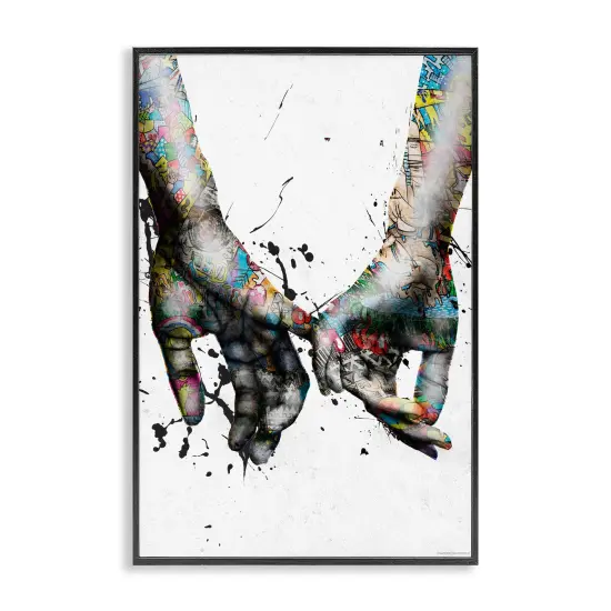Stupell Industries Modern Splash Hand Holding Framed Giclee Wall Art Design by Reinders {1}