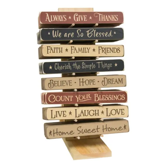 48 Piece Everyday 12" Engraved Block Assortment With Display Rack {1}