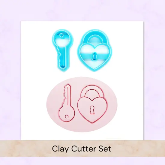Heart Lock and Key Clay Cutter Set, Valentine's Day Crafts, Adorabilities {1}