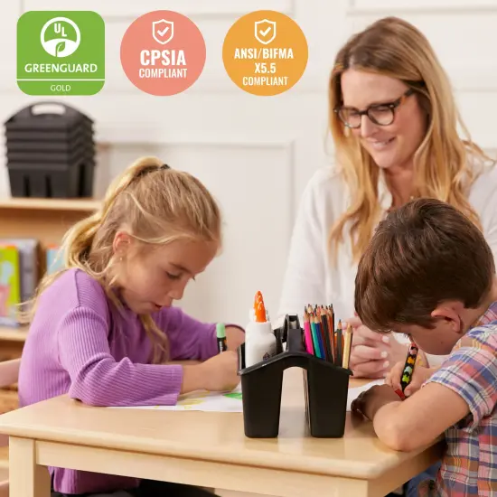 24in Square Hardwood Table with 22in Legs, Kids Furniture Antique White {4}