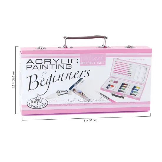 PA-ACR3000 | Pink Art&trade; 25pc Beginner's Acrylic Painting Travel Art Set {5}
