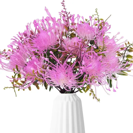 3pcs Plastic Flowers Purple Flowers Artificial Fake Mums Chrysanthemum Purple Centerpieces for Table Home Bathroom Table Centerpieces Ourdoor Decor {1}