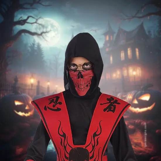 Ninja Warrior Outfit in Red & Black Kids&rsquo; Costume {2}