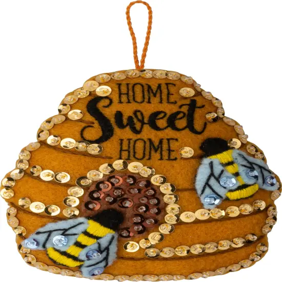 Bucilla Felt Ornaments Applique Kit Set Of 4-Beehive Bliss {5}