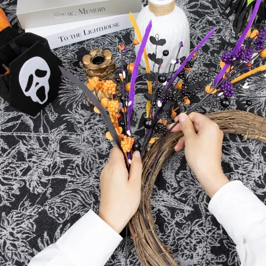 6 PCs Artificial Halloween Flowers - 17 Inches {4}