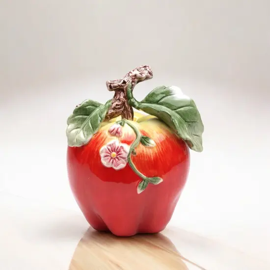 Ceramic Apple Figurine, Home Decor, Kitchen Decor, Gift for Teacher, Gift for Mom, Gift for Her {2}