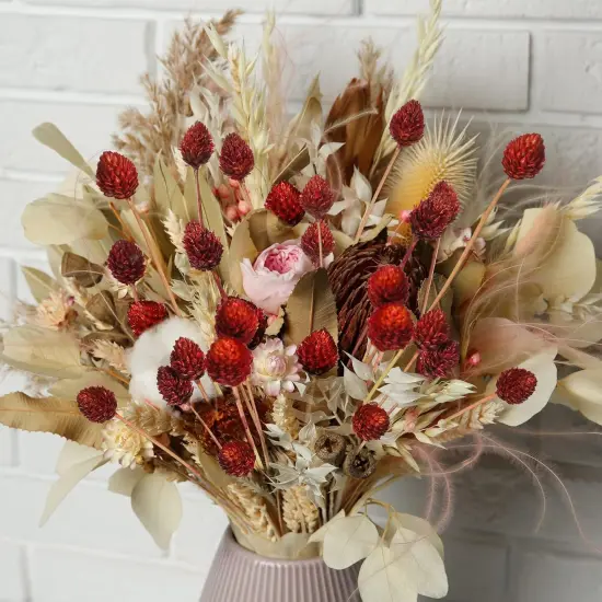 60 Pcs 16" Red Dried Flowers {5}