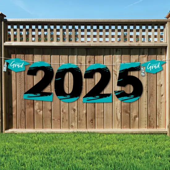 Big Dot of Happiness Teal Grad - Best is Yet to Come - Large Turquoise Graduation Party Decorations - 2025 - Outdoor Letter Banner {1}
