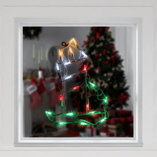 Northlight LED Lighted Candle Christmas Window Silhouette Decoration - 12" - Multi Lights White {4}