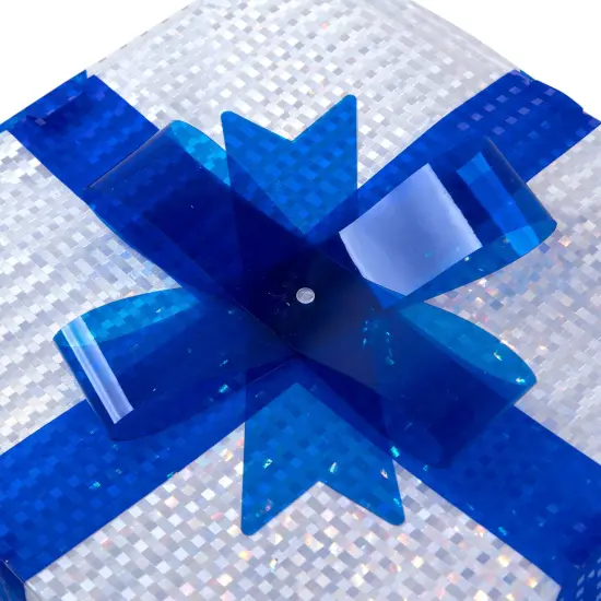 Northlight 3pc White and Blue Shimmering Lighted Hanukkah Gift Box 12" {7}