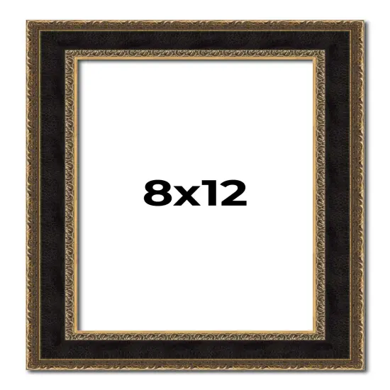 Photo Size Ornate Brown Picture Frame - UV Acrylic, Foam Board Backing, Hanging Hardware {1}
