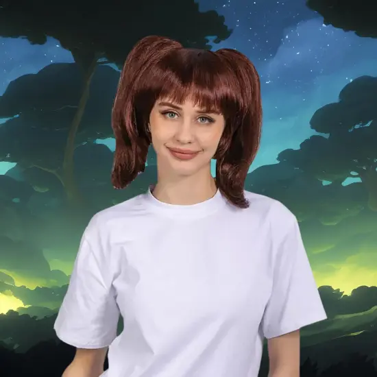 Anime Envy Adult Brown Costume Wig {4}