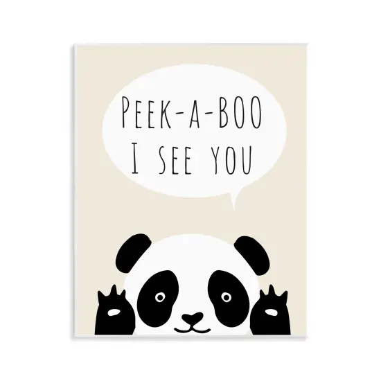 Stupell Industries Peek-a-Boo Panda Bear Wall Plaque Design by Chen Alyesh {1}