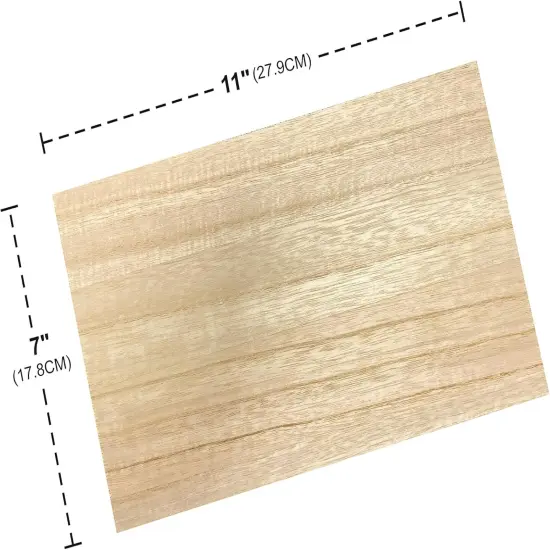 6 Pieces Veneered MDF Double Sided Paulownia Wood,MDF Core,6.4mm 1/4th Inch, 7" x11" Rectangle Slice {2}