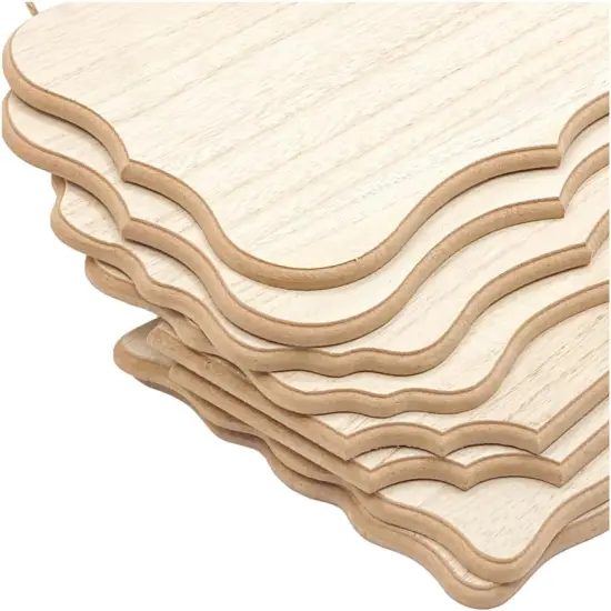 8 Pack Unfinished Wood Signs with Jute {5}