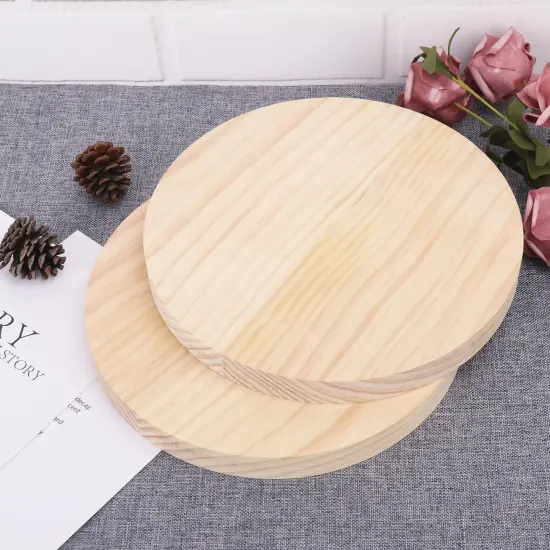 8 PCS 8 Inch Wooden Discs Circles, Unfinished Wood Coasters, Natural Wood Slices {4}