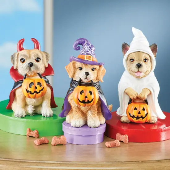 Collections Etc Halloween Trick-or-Treat Dog Sitters - Set of 3 {1}