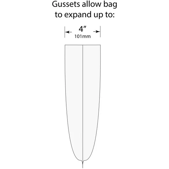 Plymor 8" x 4" x 15" (Pack of 100), 1 Mil Gusseted Plastic Bags {4}