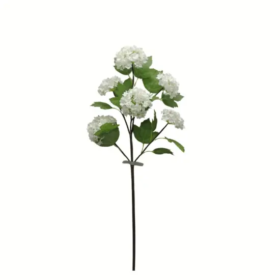 Cream Artificial Snowball Spray &ndash; 25" Faux Floral Stem with 6 Blooms for DIY Arrangements or Wedding D&eacute;cor-56950-CR {1}