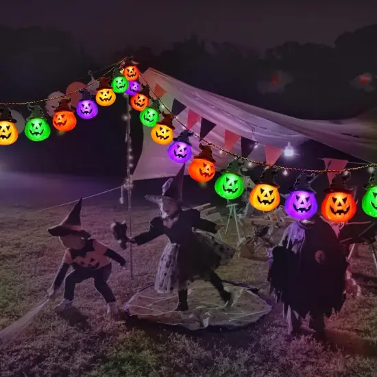 Battery Operated Halloween Pumpkin Lights - 20 LED {4}