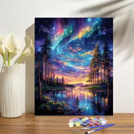 Starry Night Paint by Numbers Kit for Adults 16x20 Inch {2}