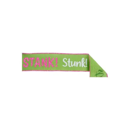 2.5" Stink Stank Stunk Ribbon: Pink/Green (10 Yards) {3}