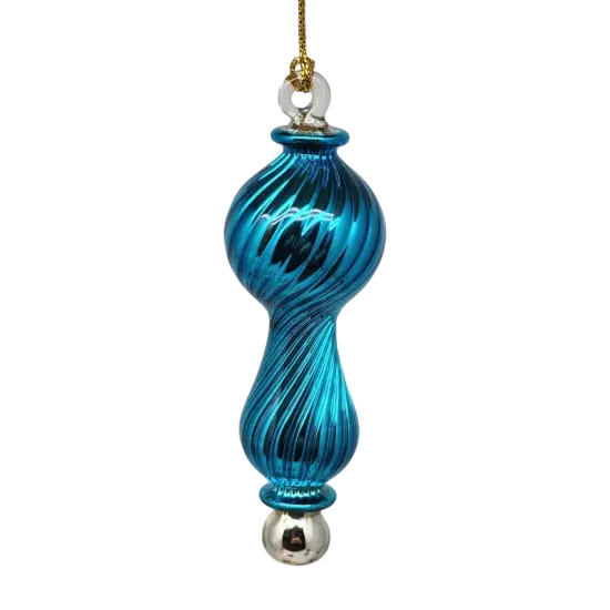 Shiny and Cute Egyptian Glass - Twisted Hourglass - Blue {1}