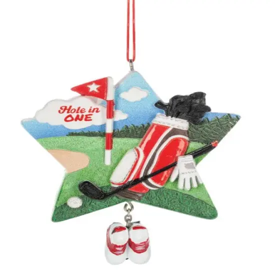 Hole in One Golf Star Ornament {1}