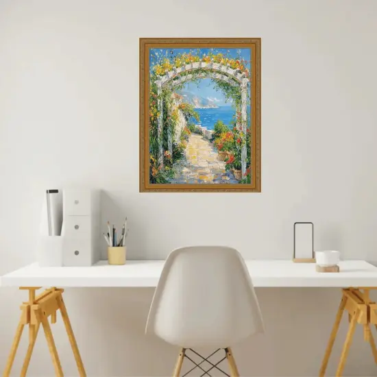 Slim Vintage Antique Gold Beaded Picture Frame 27x41 frame {3}