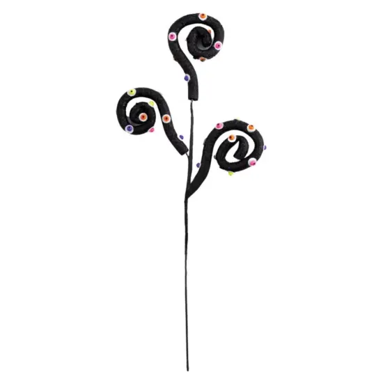 28" Eyeballs Curly Spray: Black {1}