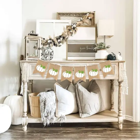 Fall White Pumpkin Banner (	White) {2}