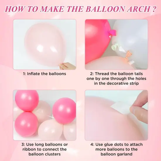 140-Pc Hot Pink Balloon Arch Kit &ndash; 18 Inches {4}