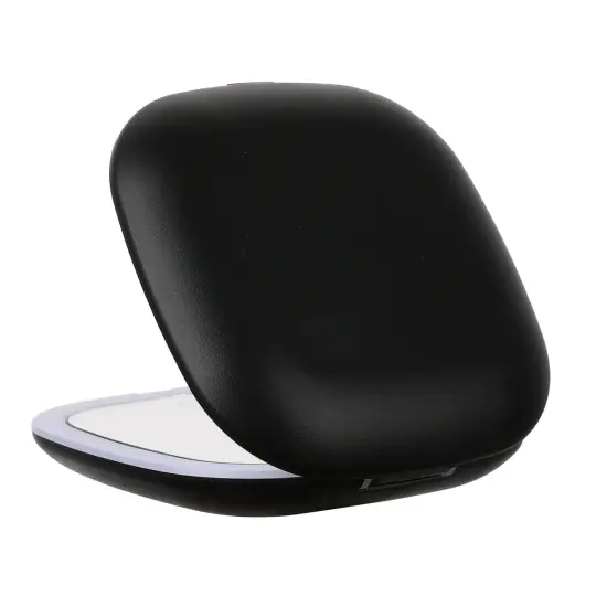 Black - 1x/3x Magnifiying Rechargeble LED Compact Makeup Mirror {4}