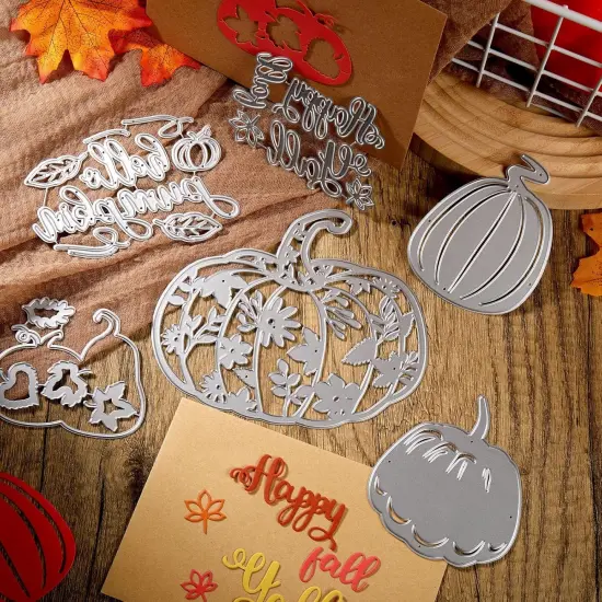 Fall Pumpkin Metal Cutting Dies for Card Making Thanksgiving Metal Cutting {4}