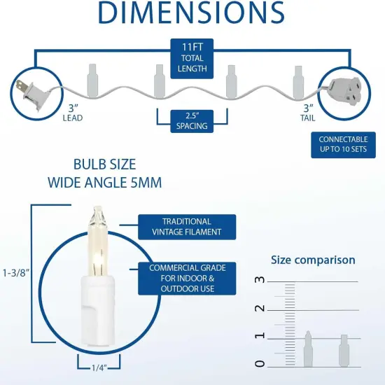 11 Feet 50 Bulb Incandescent Mini Light String {2}