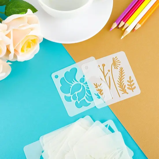 20 Pcs 2.95 Inch Flower Stencils for Crafts, Rock Painting, Home Decor {6}