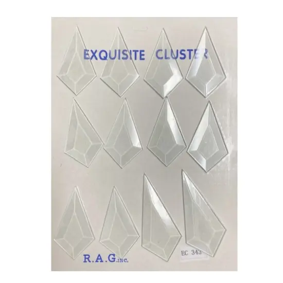 8"x 10" Exquisite Clear Glass 3-D Star Bevel Cluster EC343 {3}