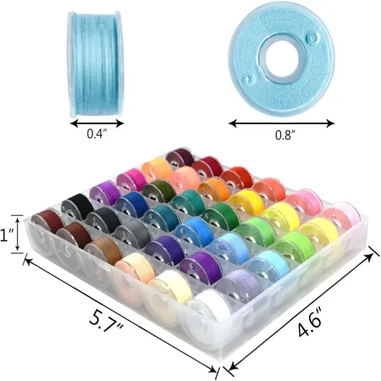 36 Pcs Bobbins and Sewing Threads Prewound with Storage Plastic Case {6}