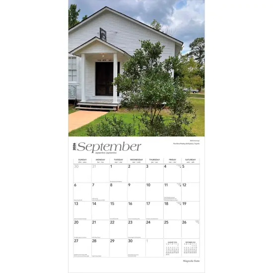 Magnolia State | Mississippi Places | 2026 12 x 24 Inch (Hanging) Monthly Square Wall Calendar | Plastic-Free {4}