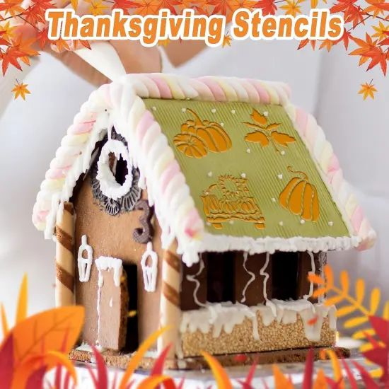 56 Pcs Thanksgiving Cookie Stencils for Royal Icing Cookie Decorating Kit {3}