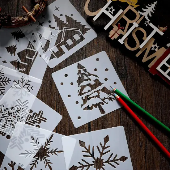20 Pieces Stencil Template for Painting Reusable Animal Plant Stencil (Snowflake) {4}