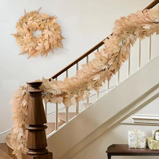 6Ft Artificial Berry Cypress Leaves Fall Garland {5}