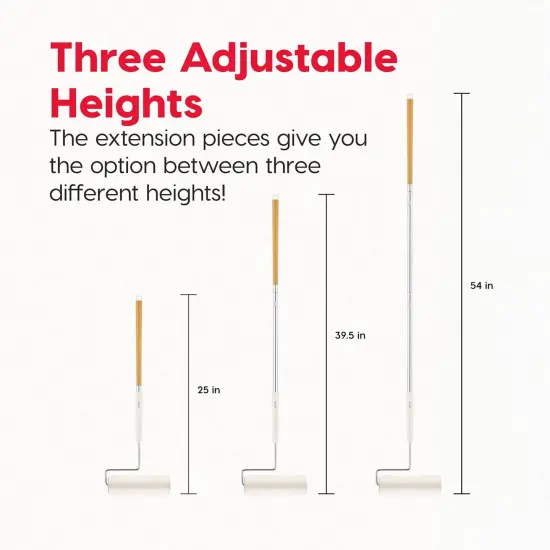 IRIS USA Extra Sticky Lint Roller, Floor Pack Comes with Storage Box, Refills, and Adjustable Wand, 90 Sheets/Roll, 540 Sheets Total {6}