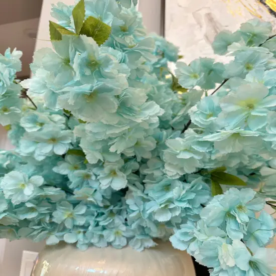 Sienna Faux Silk Blue Cherry Blossom Set of 3 pcs36'' Wedding, Party, Event, Japan's National Flower {3}